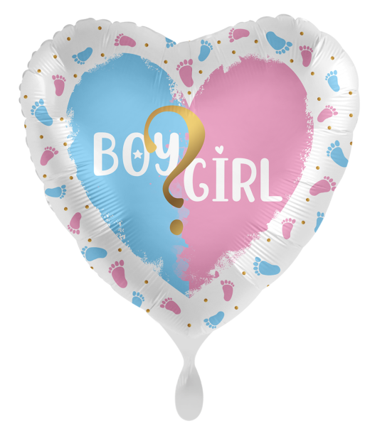 Folienballon - Boy or Girl? Herzförmig - ø 43cm